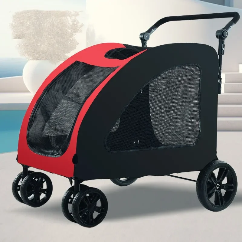 Big Dog Cart Pet Breathable Foldable Dog Cart Golden Retriever Pet Dog