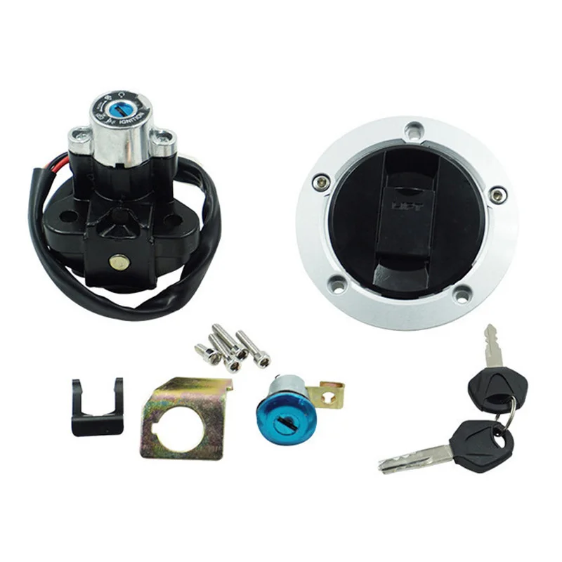 

Motorcycle Oil Fuel Tank Gas Cap Kit Ignition Switch Lock with 2 Keys for Suzuki GSF650 Bandit GSXR 600 GSXR750