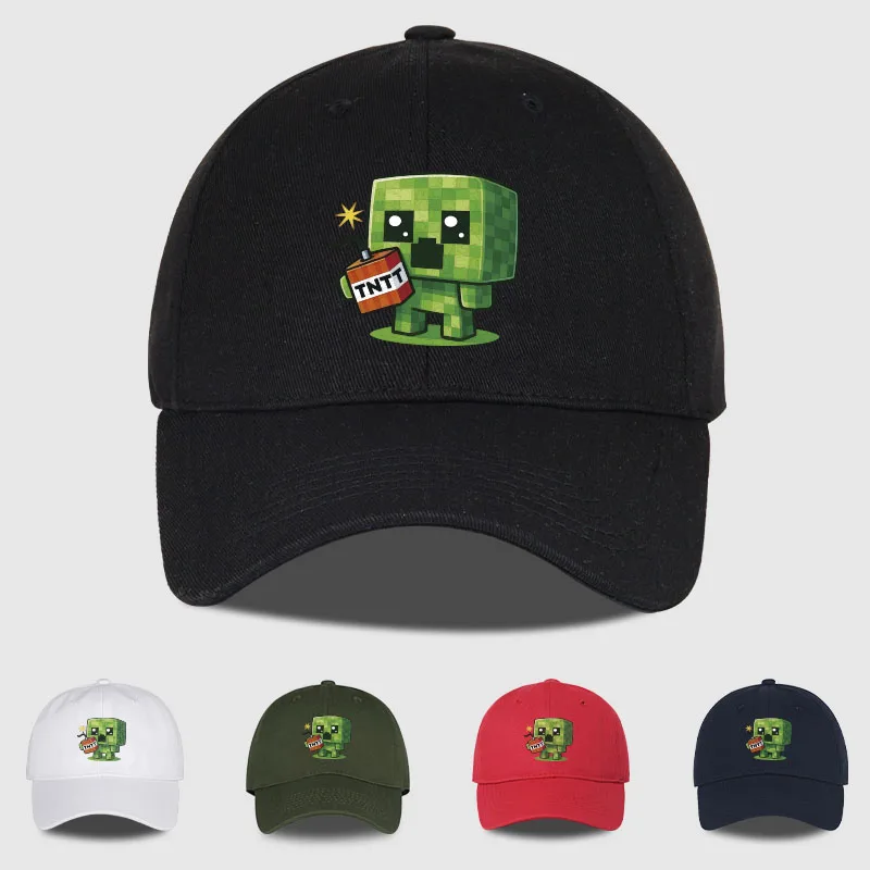 1 Creeper Pattern Baseball Cap | Unisex Hip-Hop Cap, lightweight and form-fitting, perfect for travel and casual wear year-round