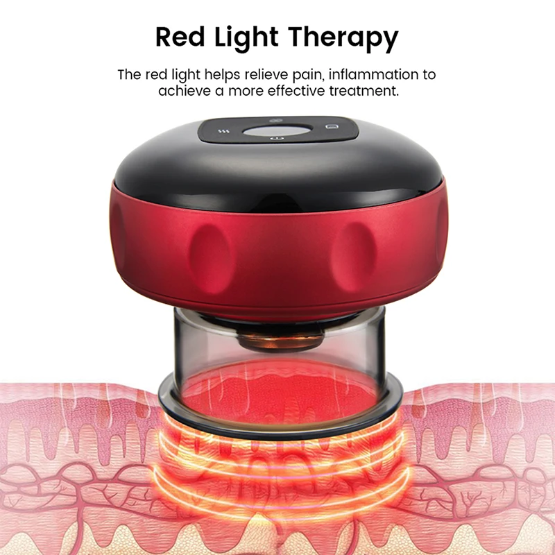 Smart Electric Vacuum Cupping Massager Anti Cellulite Massage Red Light Therapy For Body Gua sha Scraping Fat Burner Slimming