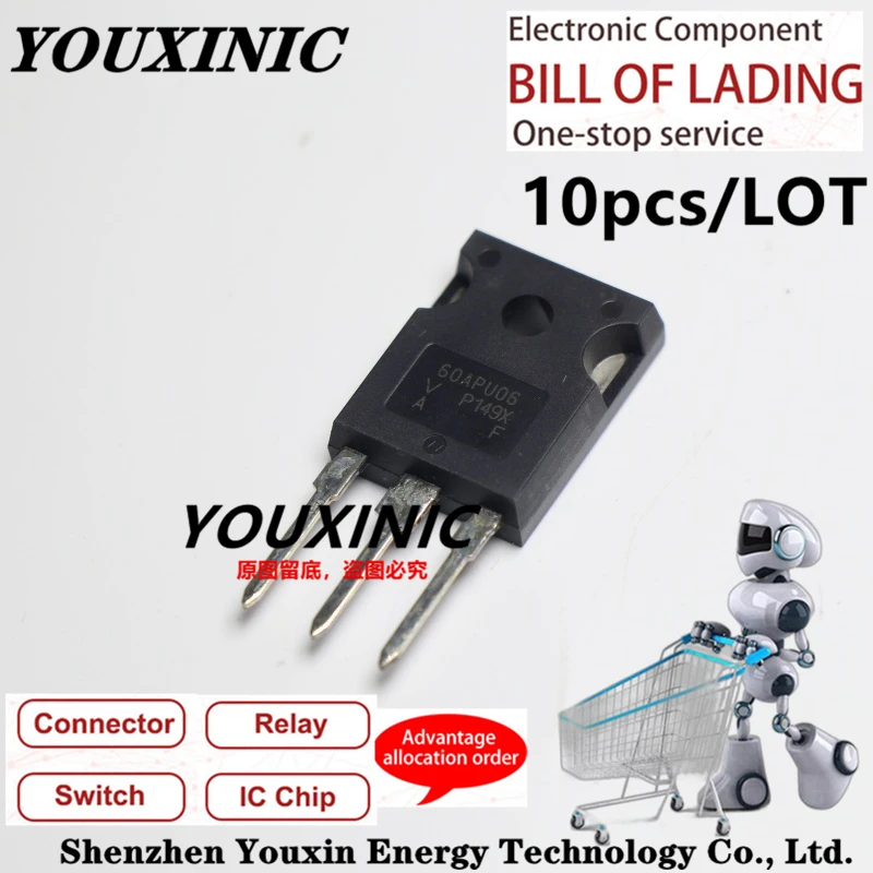 YOUXINIC  100% New Imported Original 60APU06PBF 60APU06 TO-247 Ultra-Fast Soft Recovery Diode 60A 600V