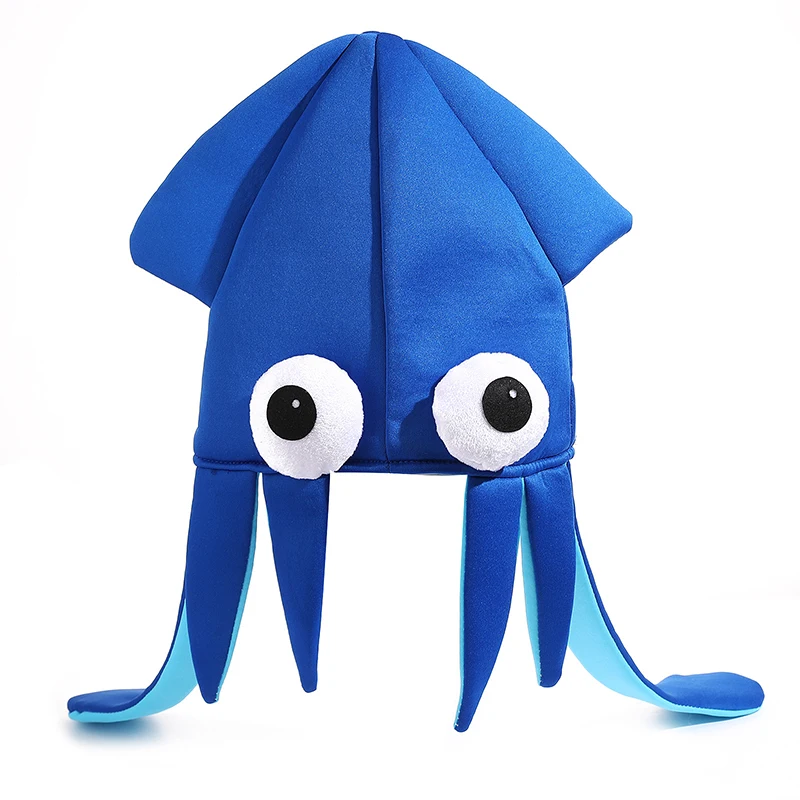 Unisex Women Adult Blue Long Tentacles Squid Party Hat Men Octopus Headwear Carnival Costume Pop