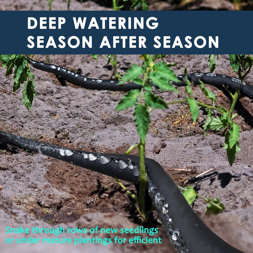 Soaker Hose, Thickened Flat Soaker Hoses For Garden, Leak-free Design Water Hose with Holes For Lawn, Flower Bed, Vegetable Fiel