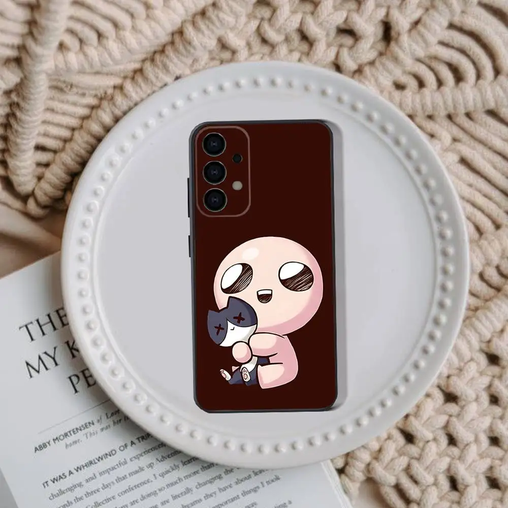 حافظة هاتف I-Isaac لهاتف Samsung A73,72,51,53,52,71,22,5G,Note,J7,8,9 غلاف ناعم أسود كلاسيكي متعدد الاستخدامات