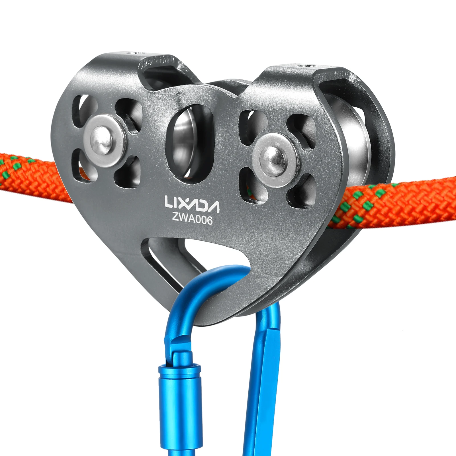 Lixada 30kN Cable Trolley Pulley with Ball Bearing Climbing Caving Aloft Work Rescue