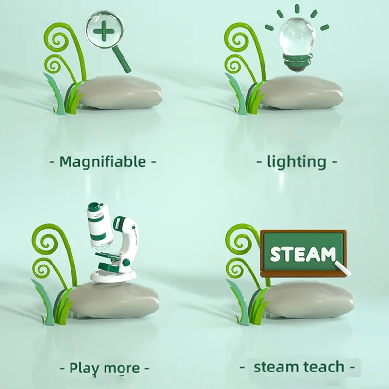 กล้องจุลทรรศน์วิทยาศาสตร์สำหรับนักเรียนระดับ HD - ระดับการศึกษา พร้อมอะแดปเตอร์โทรศัพท์และไฟ LED ไร้สาย |   ชุดอุปกรณ์ชีววิทยา STEM สำหรับวัยรุ่นและใช้ในบ้าน