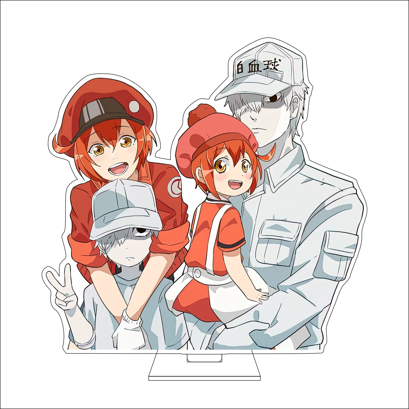 16CM Anime Cells at Work! Cosplay Acrylic Figure Stand Plate Platelet Macrophages White Blood Cell Red Blood Cell Ornaments Gift view 3