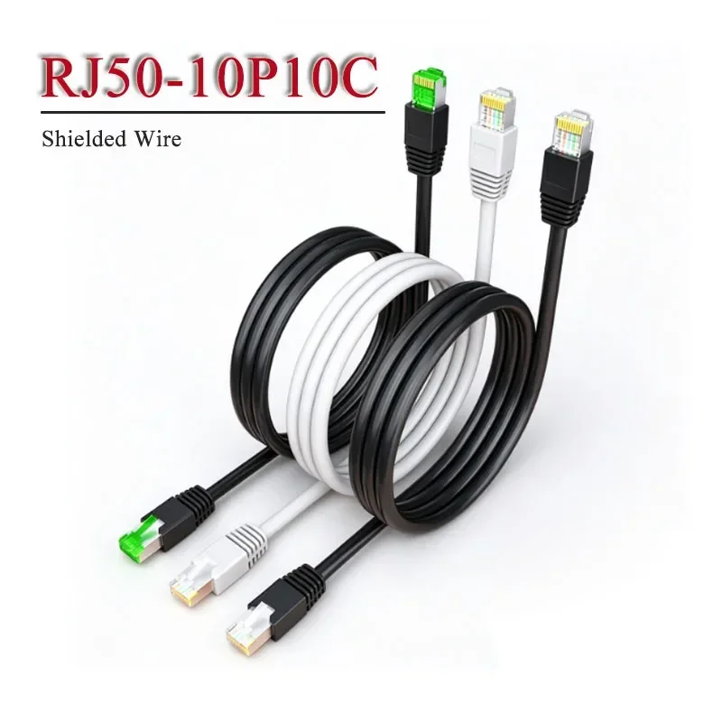10P10C  Male To Female Extension Line RJ50 RJ48 10P10C 10 Core Shielded Wire 26AWG RJ48 Ethernet Crystal Head Scanner Wire