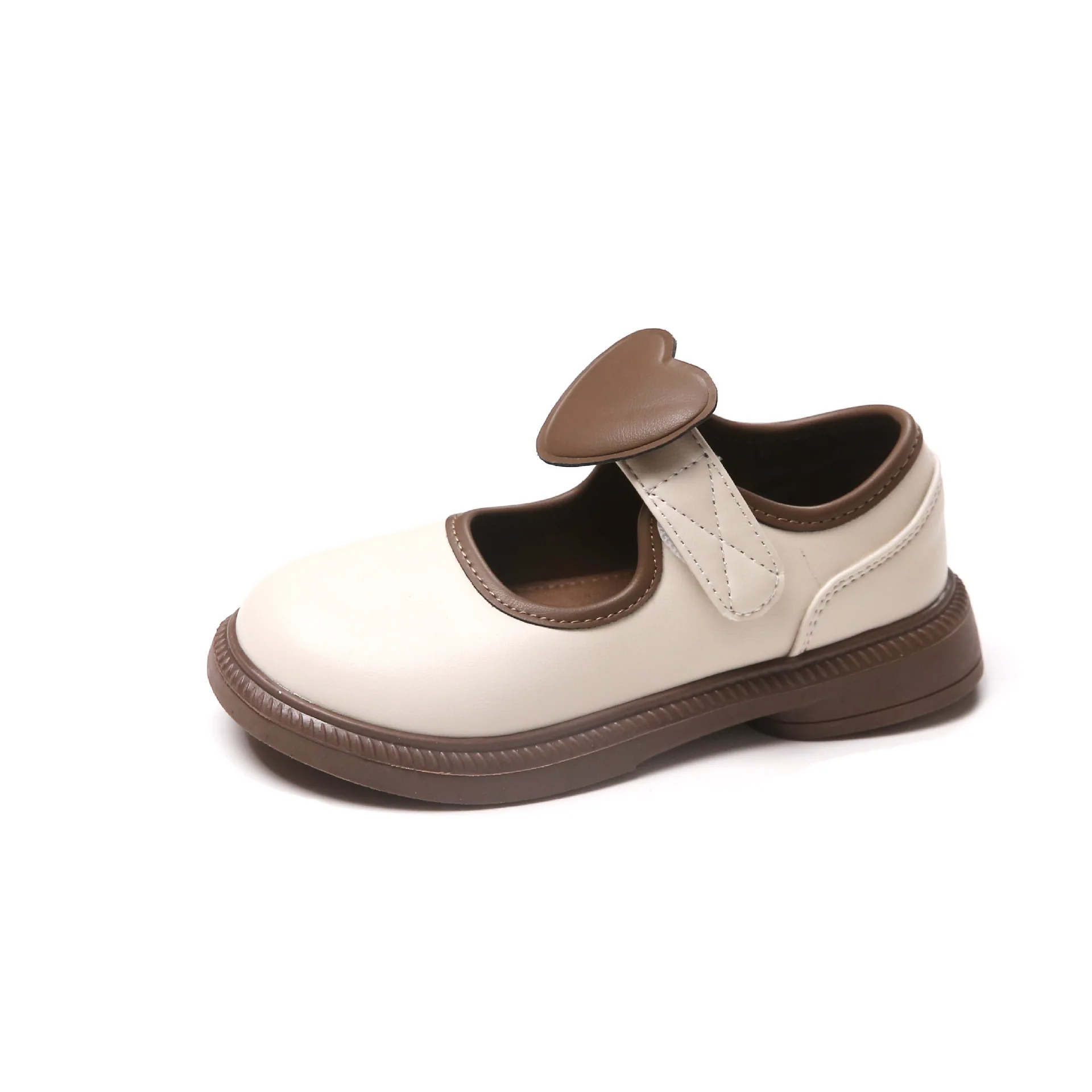 Children's Single Shoes 2024 Spring and Autumn New Girl Love Soft Soled Princess Shoes Girl Small Leather Shoes