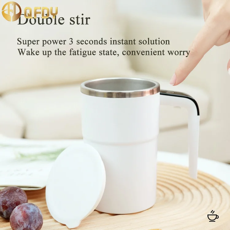 

Automatic Self Stirring Mug Magnetic Stirring Cup Coffee Milk Juice Mixing Cup 380ML Electric Stainless Steel Lazy Rotating Mug