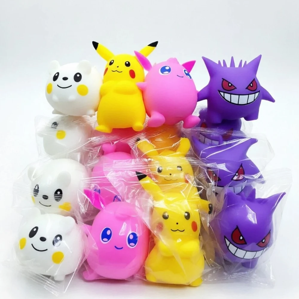Cute Pokemon Squishy Fidget, Kawaii Slow Rebound Gengar Pikachu Jigglypuff Bear Squeeze Figure, Anime Doll Gift For Kids Fans