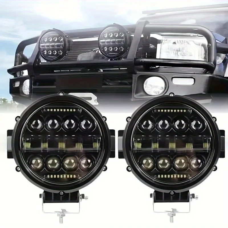 

69W 7-Inch Round LED Pod Light Bar Off-Road 4x4 Truck for Jeep SUV UTV ATV Motor Vehicle LED Work Lights