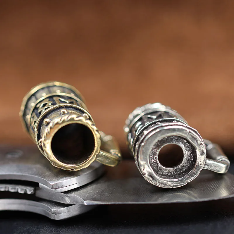 Viking Wine Glass Brass Knife Beads EDC DIY Paracord Handmade Woven Bracelets Accessories Outdoor Umbrella Rope Lanyard Pendants