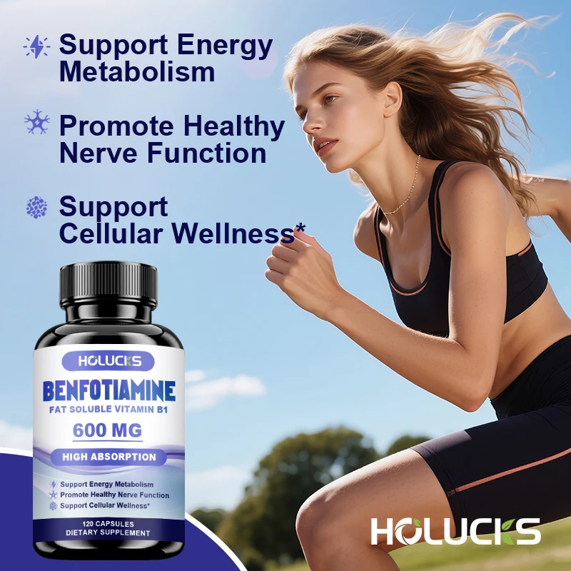 HOLUCKS Benfotiamine Supplement, High Absorption Vitamin B1, Support Healthy Nerves, Glucose Metabolism & Antioxidant Defense