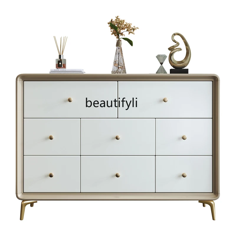 

American light luxury solid wood chest bedroom modern simple European six-bucket storage cabinet