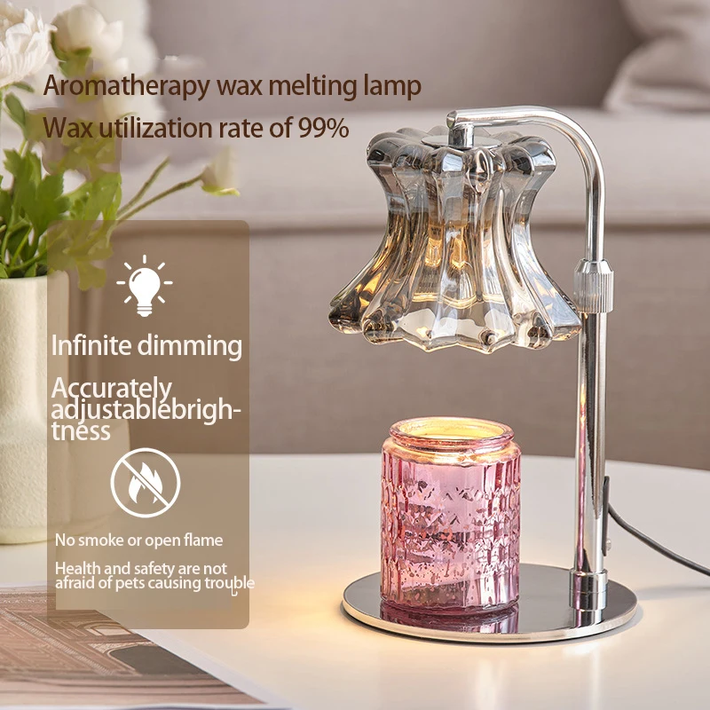 Lampe d'aromathérapie avec minuterie réglable, lampe de fusion d'avertissement, bougie de fusion de parfum, lampe chaude pour chambre à coucher