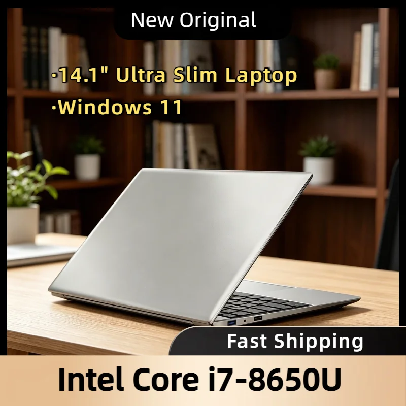 

HOT 14.1 Inch Gaming Laptop Ultra Slim 32GB RAM 2TB SSD Intel Core i7 8650U Windows 11 Notebook PC Gamer Office HD Pro