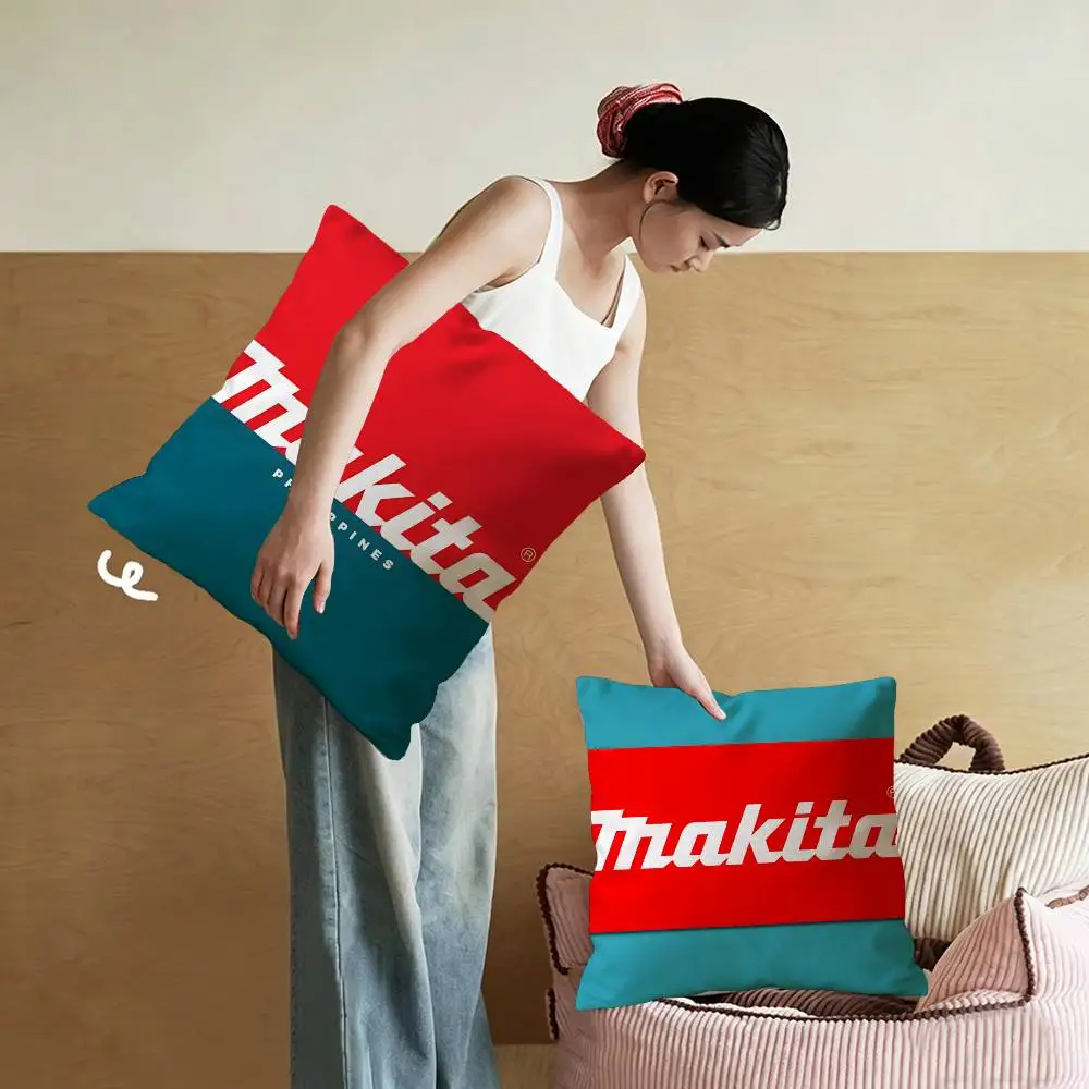 M-Makitas Tool Logo Personalized Pillow Cover Kids Bedroom Wild Party Decor Pillowcase kid Birthday shower Gift