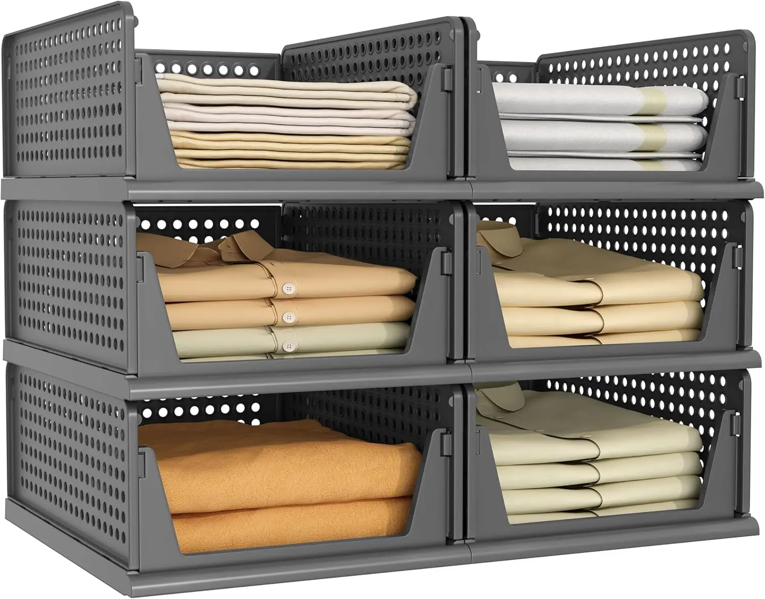 

Штабелируемые пластиковые контейнеры для хранения в шкафу, гардеробе и офисе