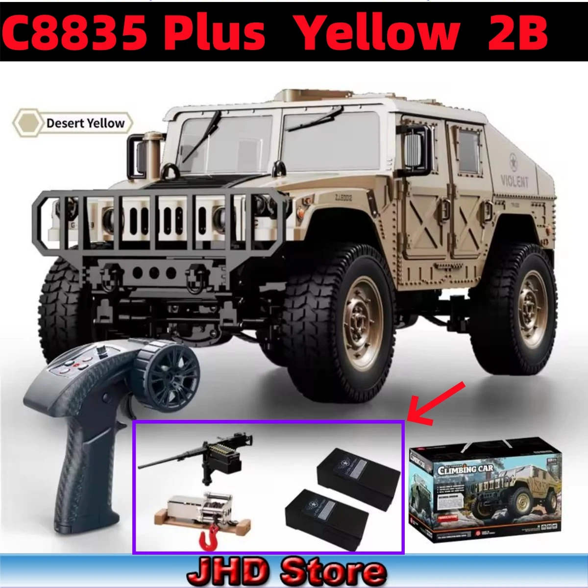 JHD Voor JJRC C8835 RC Auto Simulatie 4x4 All-terrain 2.4G Off-road Klimmen Elektrische Vrachtwagen met LED Licht Met Reserve Batterij