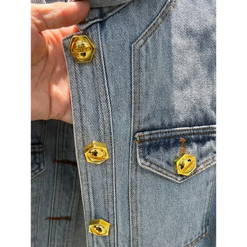 Spring Autumn Denim Jackets Women New Single-Breasted Short Denim Jacket Coats Female Fashion Pocket Cowgirl Coat Tops