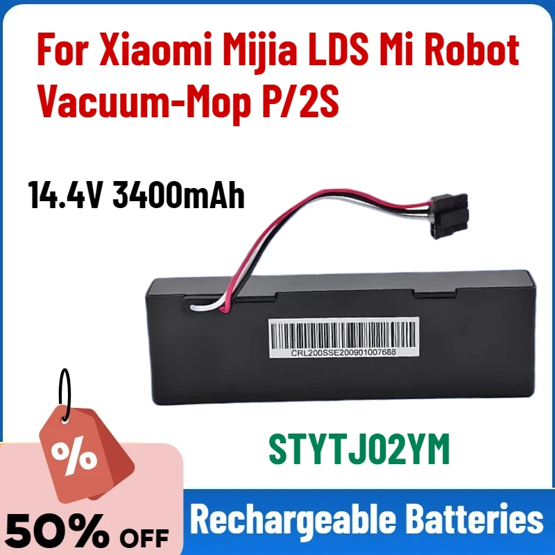 

High-Performance in Stock 14.4V 3400mAh STYTJ02YM Rechargeable Battery for Xiaomi Mijia LDS Mi Robot Vacuum-Mop P/2S