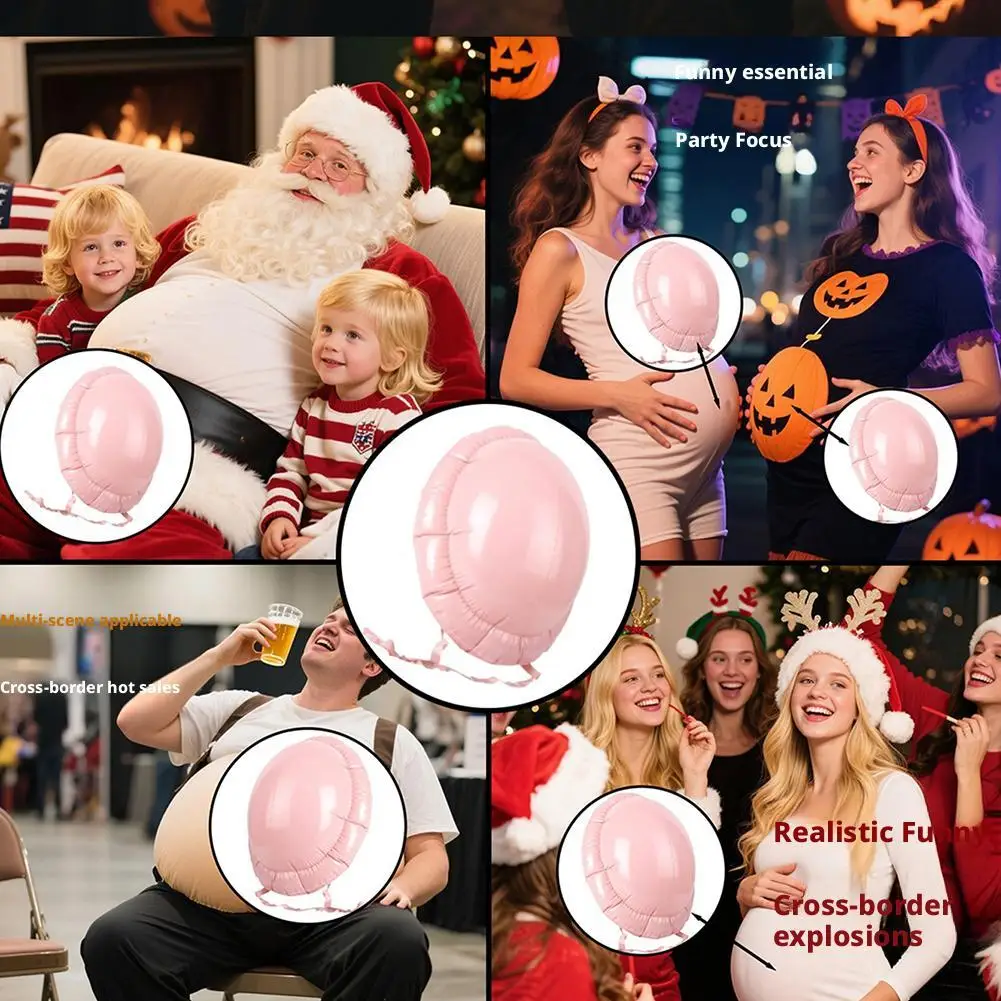 Aufblasbarer schwangerer Bauch, gefälschter Bierbauch, Weihnachten, Weihnachtsmann, Bauch für Halloween, Cosplay, Kleid, Bühnenshow, Rollenspiel-Requisiten