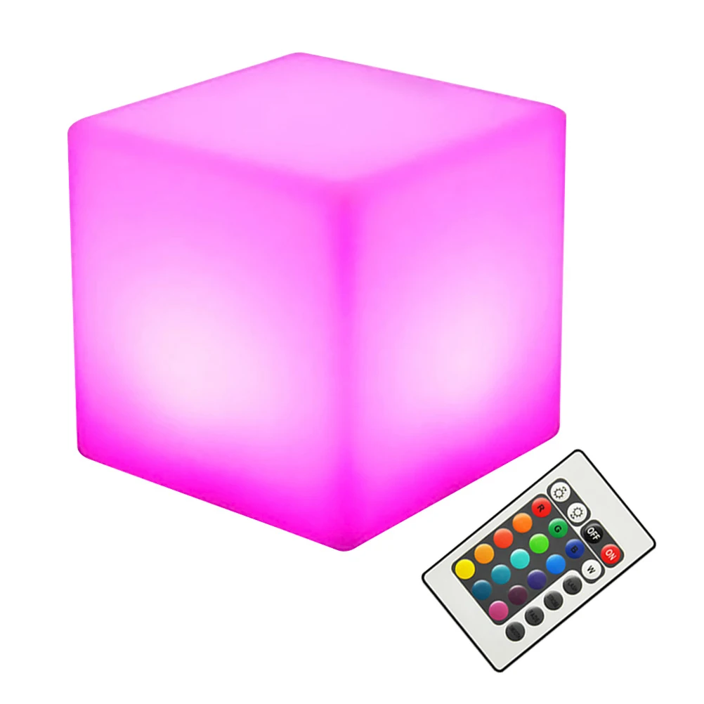 

1 pc LED Cube Light 16 Colors 4 Modes Remote Control PE Material Waterproof Lamp Chair Night Light Outdoor Indoor Decor