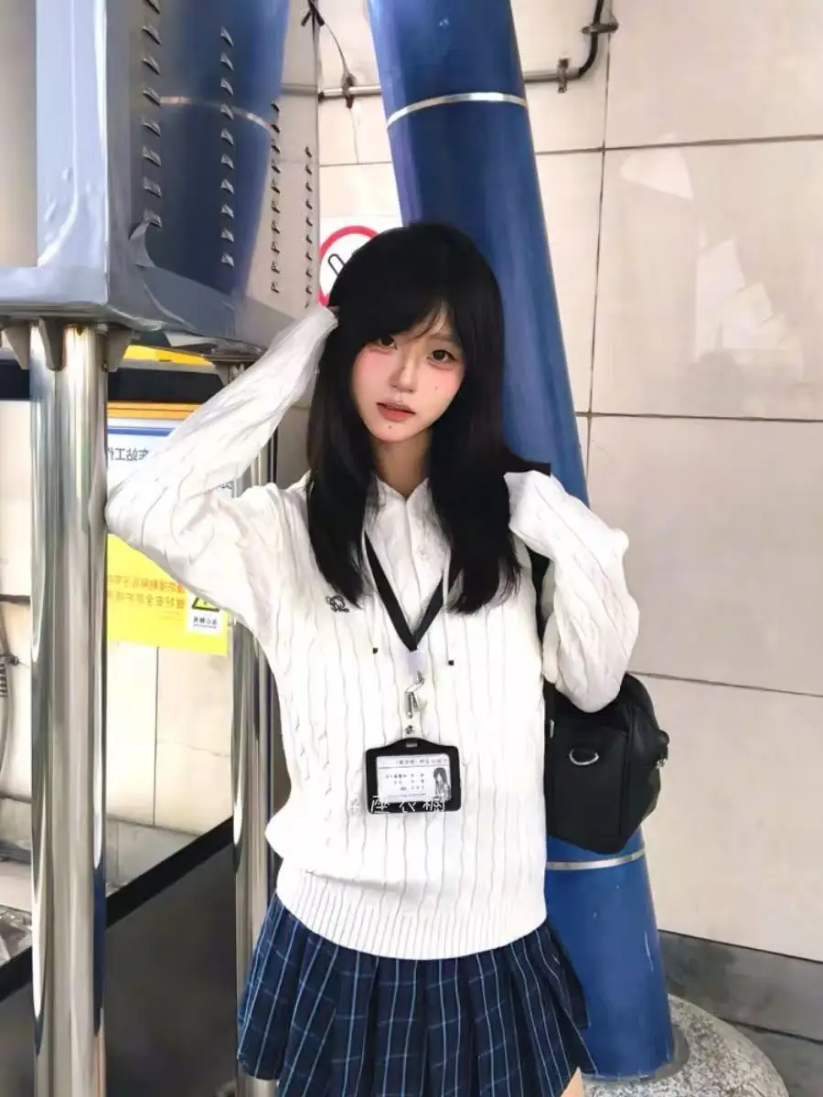 

Корейское вязаное пальто Sle Lazy Long Sve с шапкой Twist Pattern College JK orm Sweater Top для женщин осень-зима мода