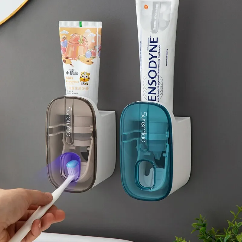 

1 PCS Automatic Toothpaste Dispenser Bathroom Accessories Wall Mount Lazy Toothpaste Squeezer Toothbrush Holder