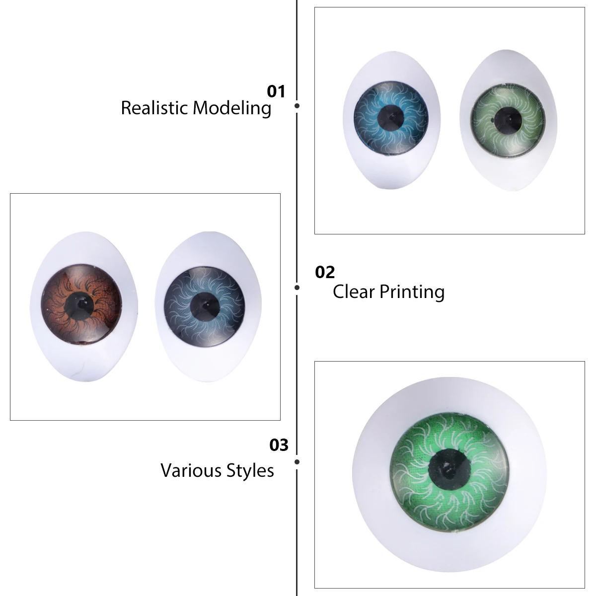 

20pcs Acrylic Eyeballs Round Fake Eyes for Supplies DIY Projects Home Decor School Accessories