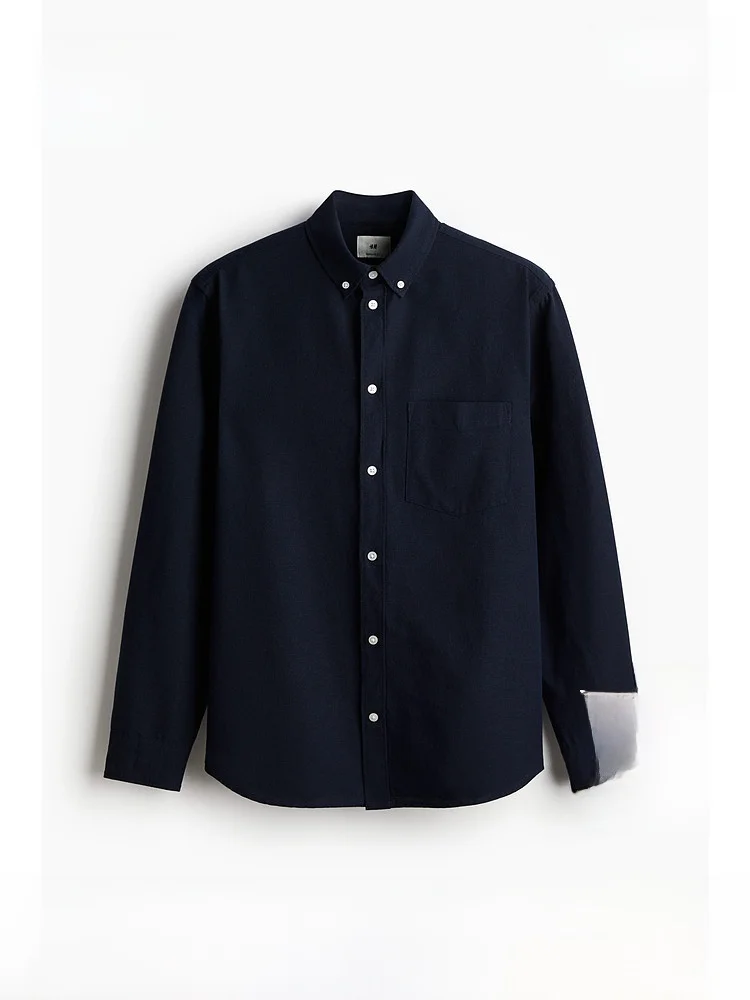 

H&M Men's Cotton Long Sve irt Casual Faion Autumn Wear 03956 Stand Fit Button Detail ket Pad oulder