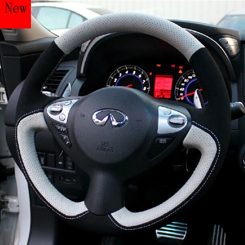 

Customized DIY Customized Leather Steering Wheel Cover Car Wheel Cover for Infiniti Q70L QX50 Q60 M25L QX56 Car Accessories