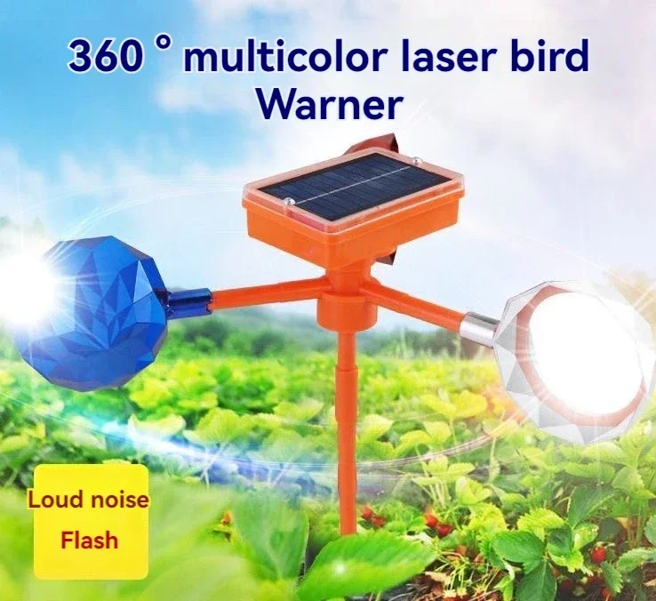 Solar Bird Repeller Wasserdichtes Vogelabwehrgerät mit Solarenergie 360° °   Rotierendes Reflektorgerät für Bauernhof, Obstgarten, Vogelschreck