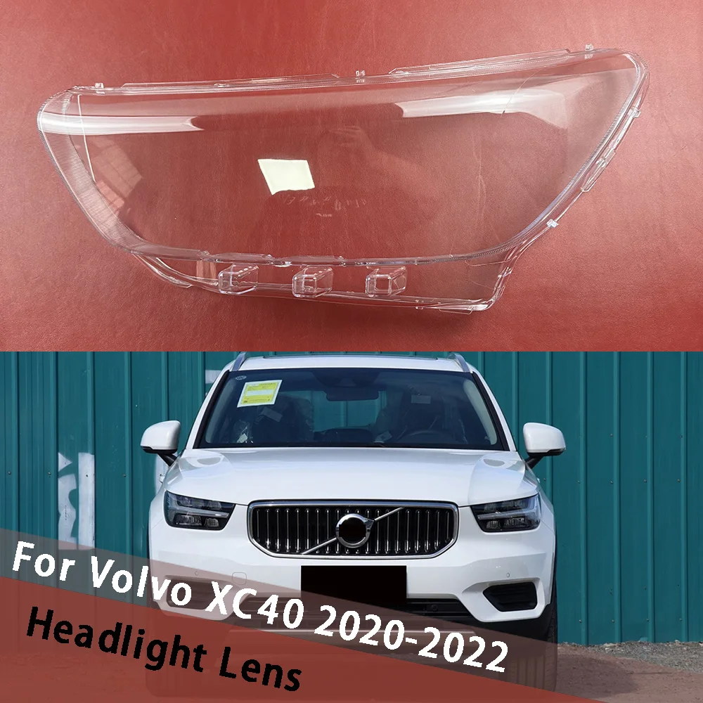 

For Volvo XC40 2020 2021 2022 Car Accessories Transparent Lampshade Headlamp Cover Lamp Shade Headlight Shell Lens Plexiglass