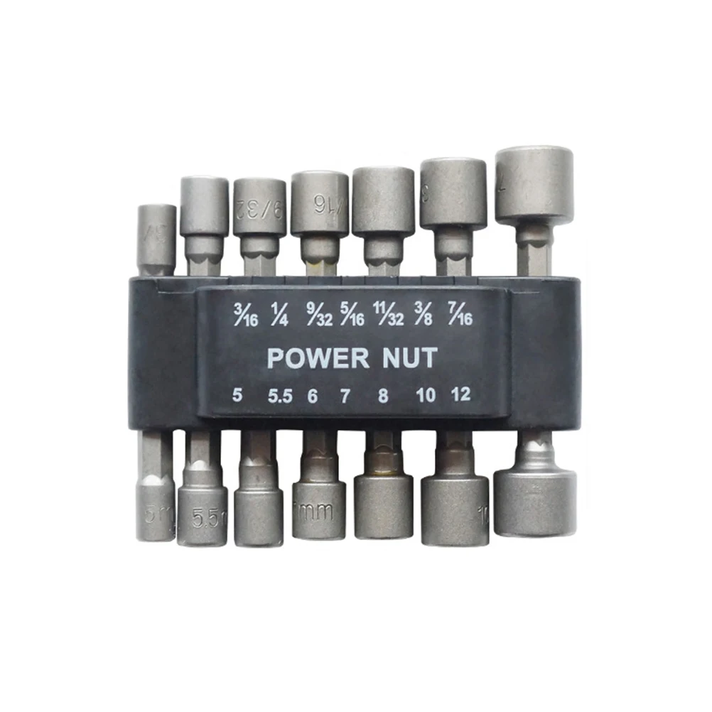 

1 Set Mini Metric Socket Wrench Strong Sleeve Spanner Power Nut Driver Drill Bit For Cordless Electric Pneumatic Tools Anti Slip