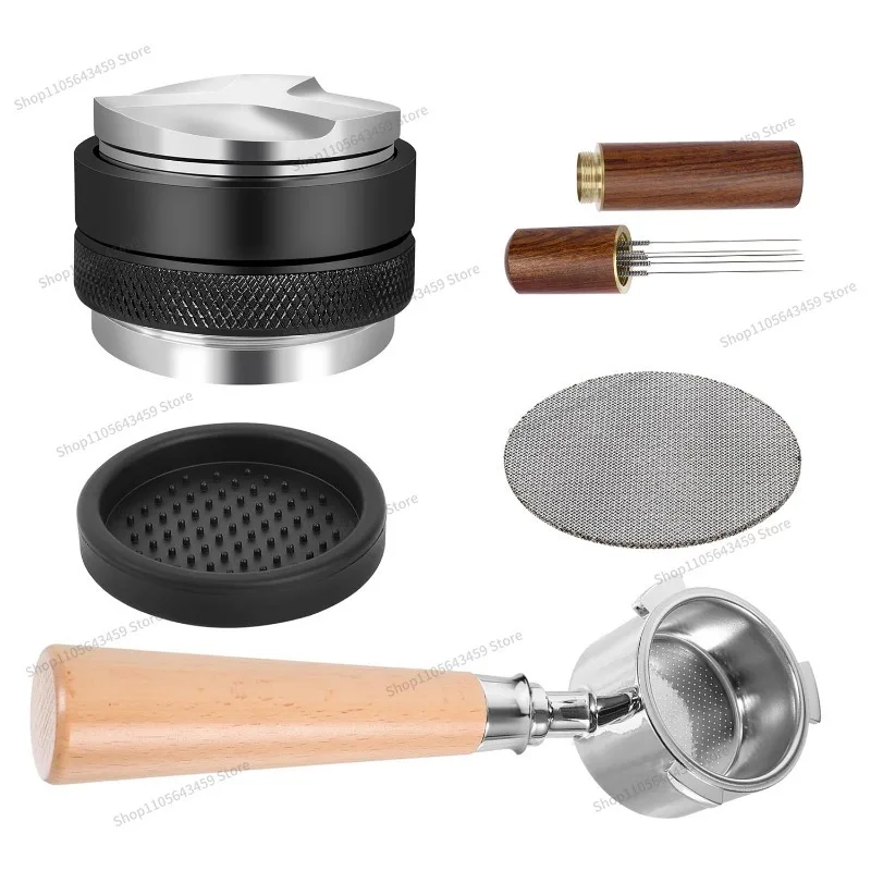 For Double Head Powder Hammer Stainless Steel Powder Press,  Cloth Coffee Mat Magnetic Suction  Ring Accessories Set