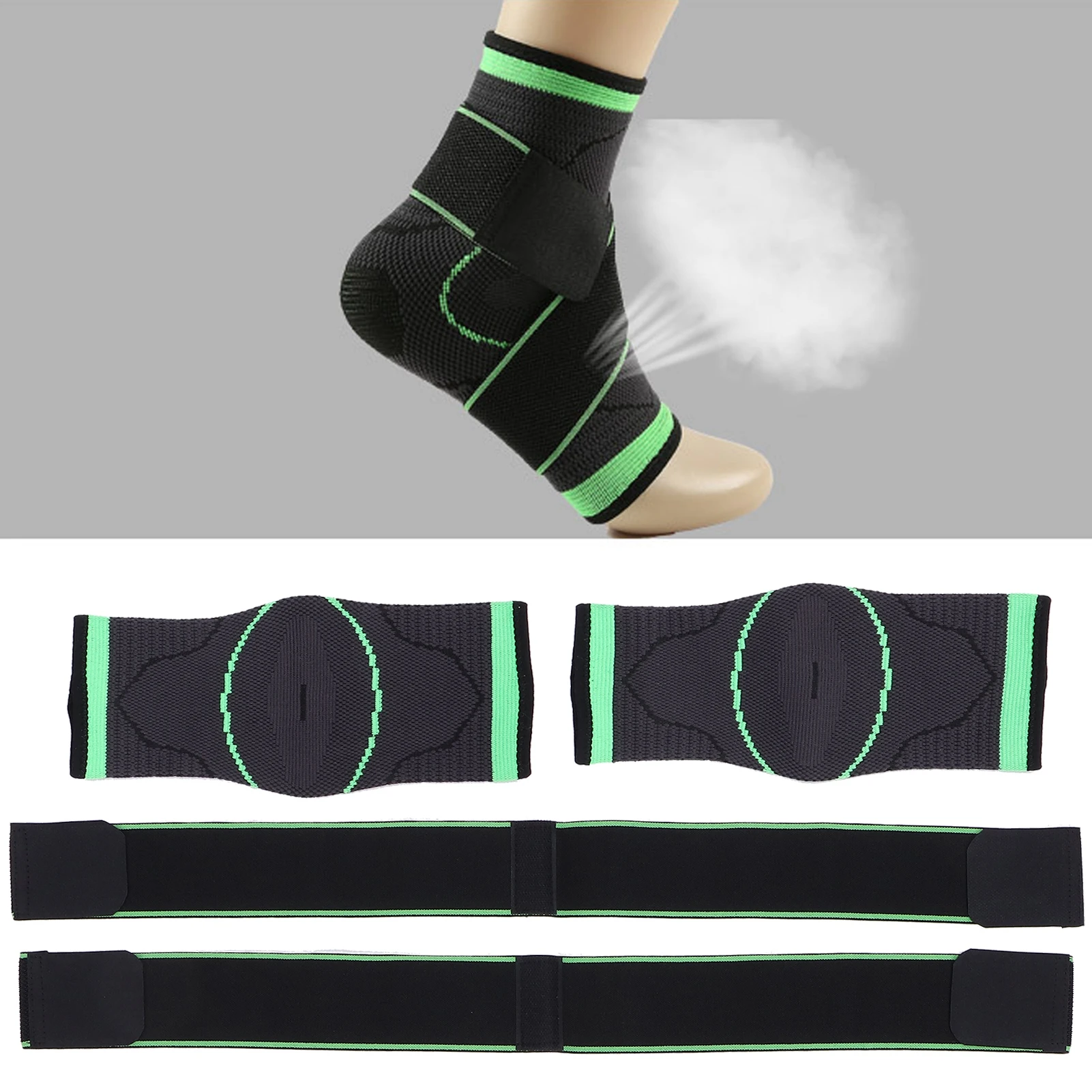 دعم الكاحل، دعم الكاحل المسامي، ضغط قابل للتعديل، دعامة كاحل رياضية قابلة للتنفس، دعم الكاحل