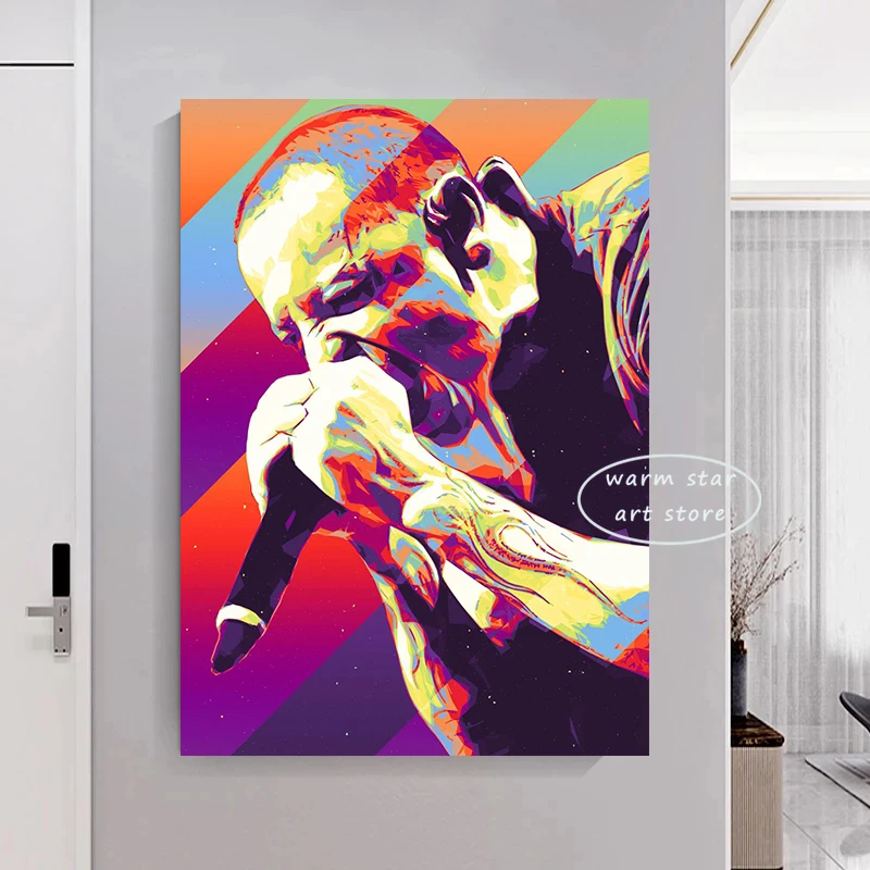 Pop Chester Bennington Music Band Singer Star Canvas Painting Wall Art Picture Painting Poster Prints Room Home Decor Fan Gift