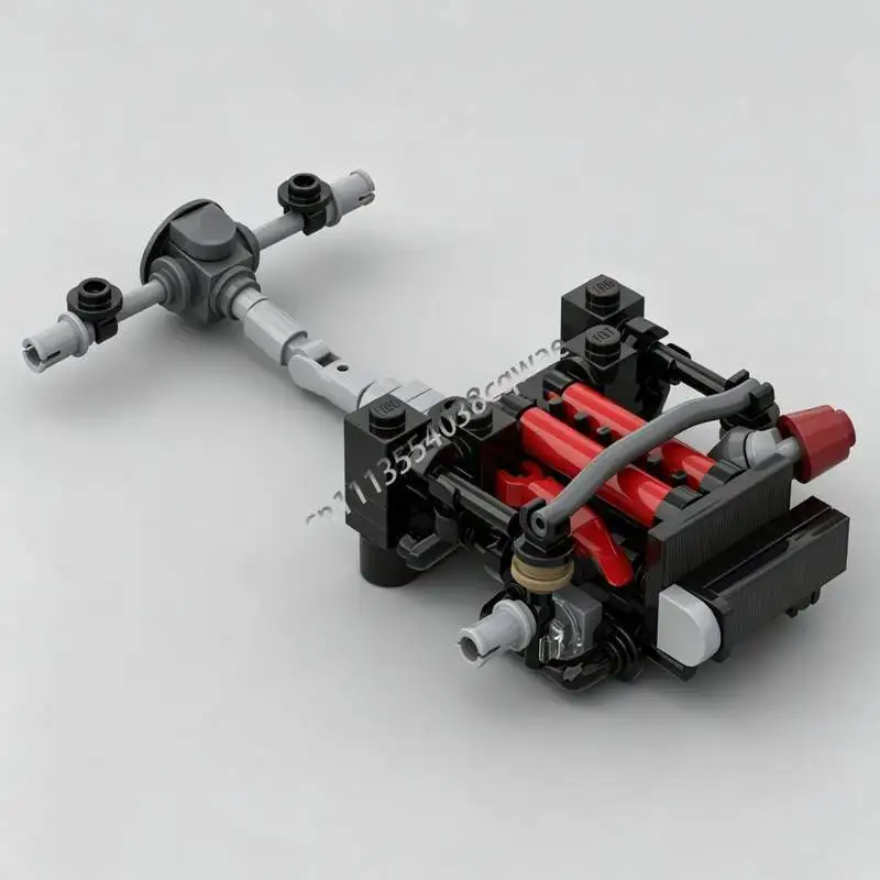 111PCS High‑Performance Drift Race‑Car Chassis MOC Technical Model DIY Assembled Building Bricks Toy Popular Collectible Gifts