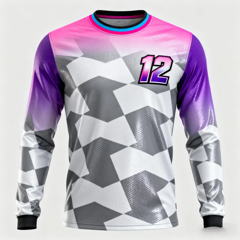 

Яркие гоночные рубашки с 3D-принтом — стильные рубашки с длинными рукавами, со смелыми цифрами и динамическими узорами — идеально подходят для любителей скорости