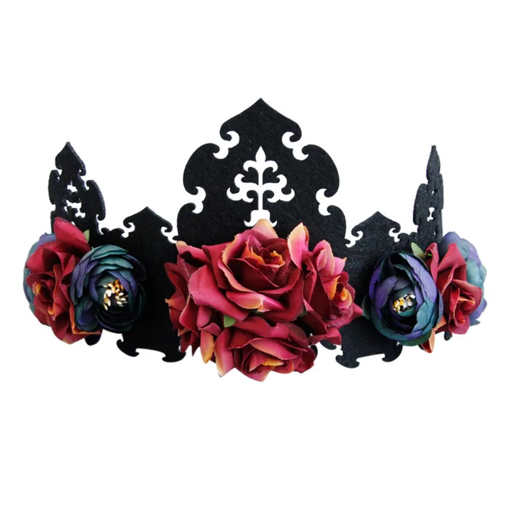 

Halloween Head Garland Floral Frontal Band Colorful Lightweight Flower Headpiece Party Queen Crown Hair Band Floral Headband