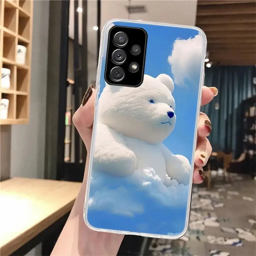 Sunny Clouds Teddy Bear Silicon Phone Case For Samsung Galaxy A52 A51 A50S A42 A32 A22 A12 A02S A30S A20S A10S A41 A31 A21S A40 view 6