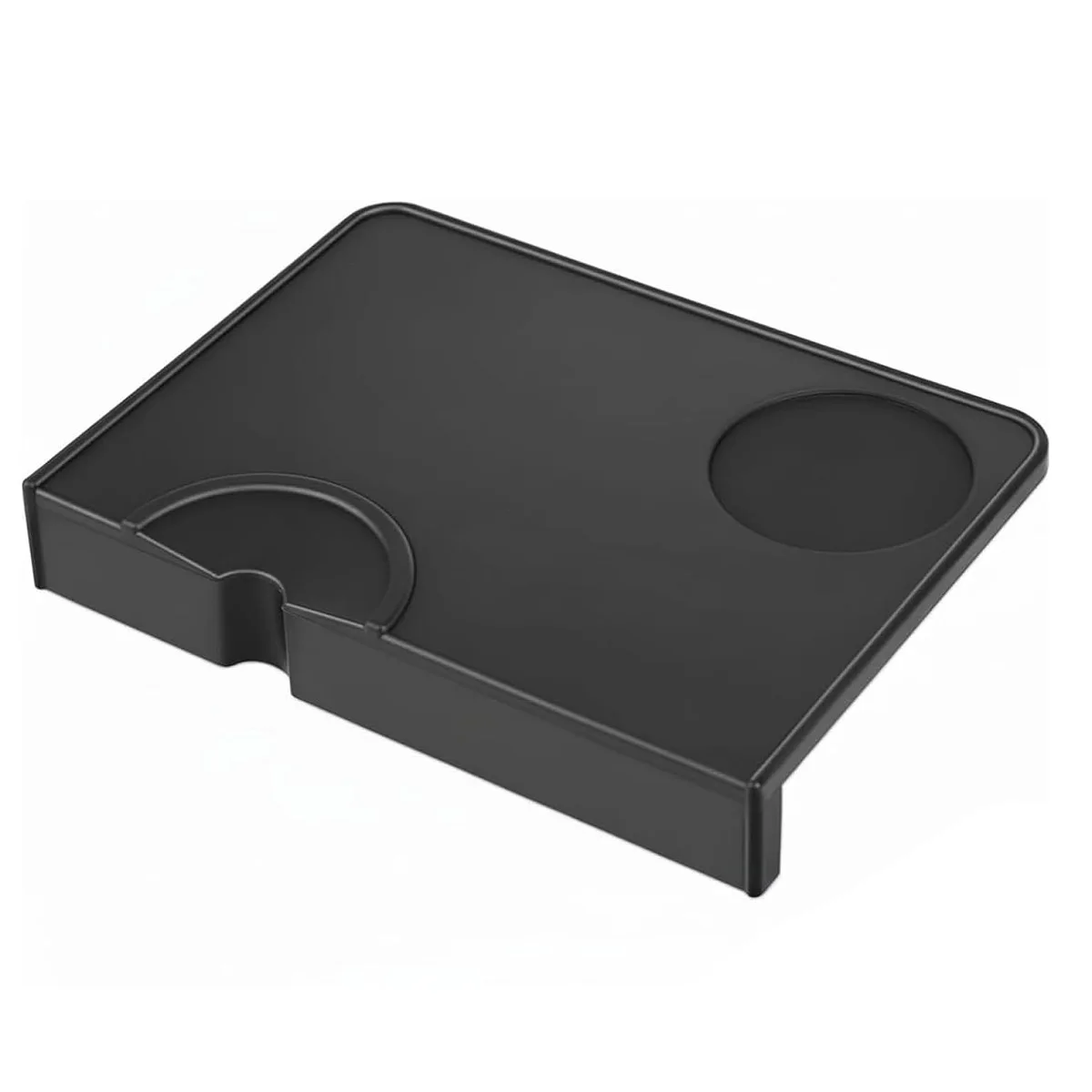 Silicone Coffee Tamper Mat with Contoured Base for Secure Placement on Table Edges During Manual Tamping Tasks