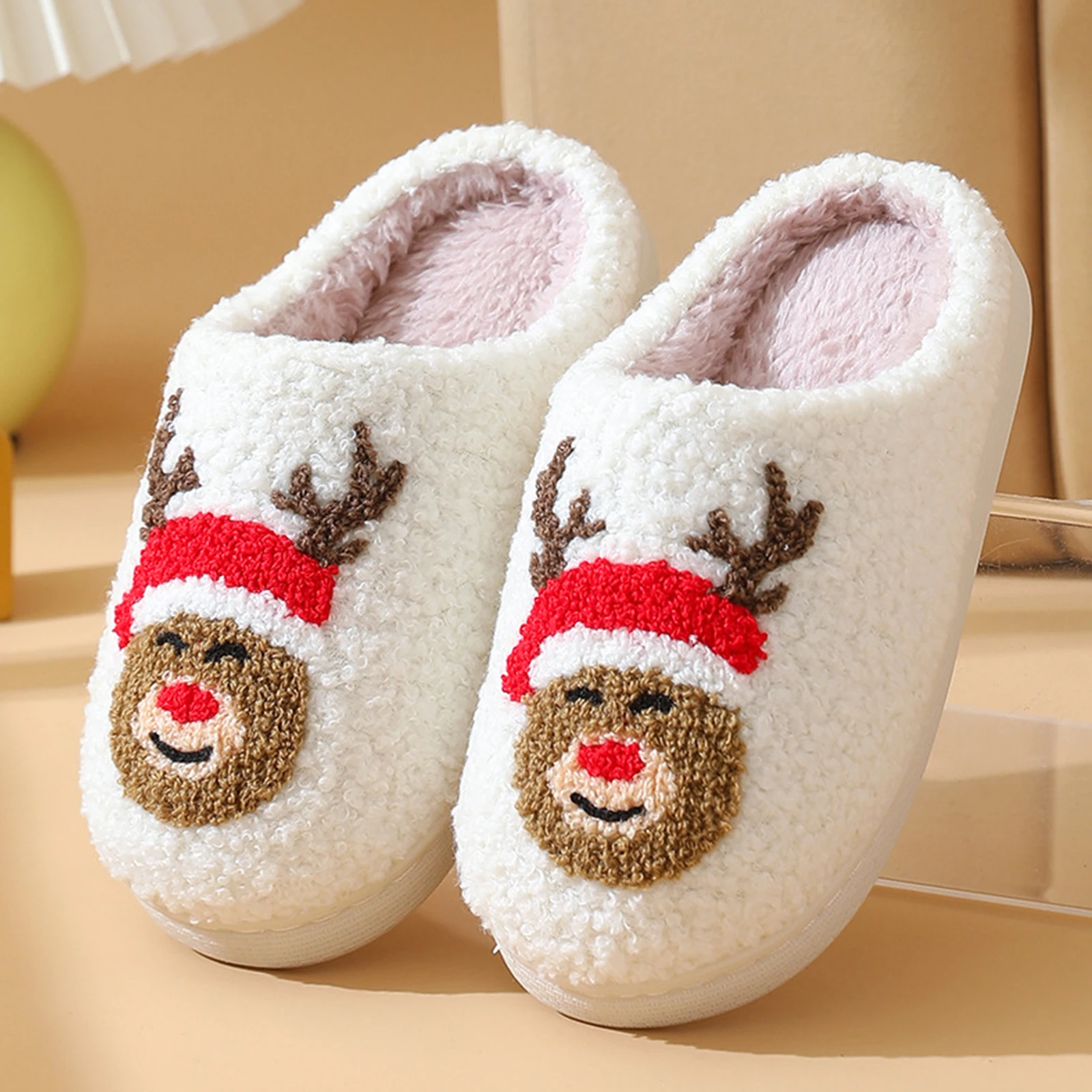 

Children Thick Sole House Shoes Anti Slip Thicken Fluffy Flat Home Shoes Breathable Soft Slip On Shoes Gift for Friends