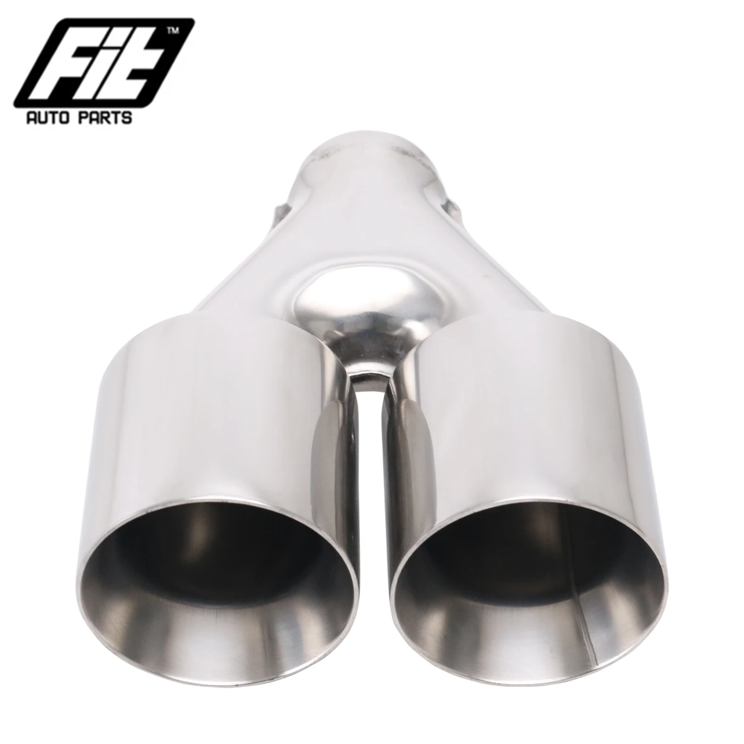 

Universal Car Exhaust Pipe Double layer 2.5'' inlet 4'' outlet Muffler Tail end tip equilateral length