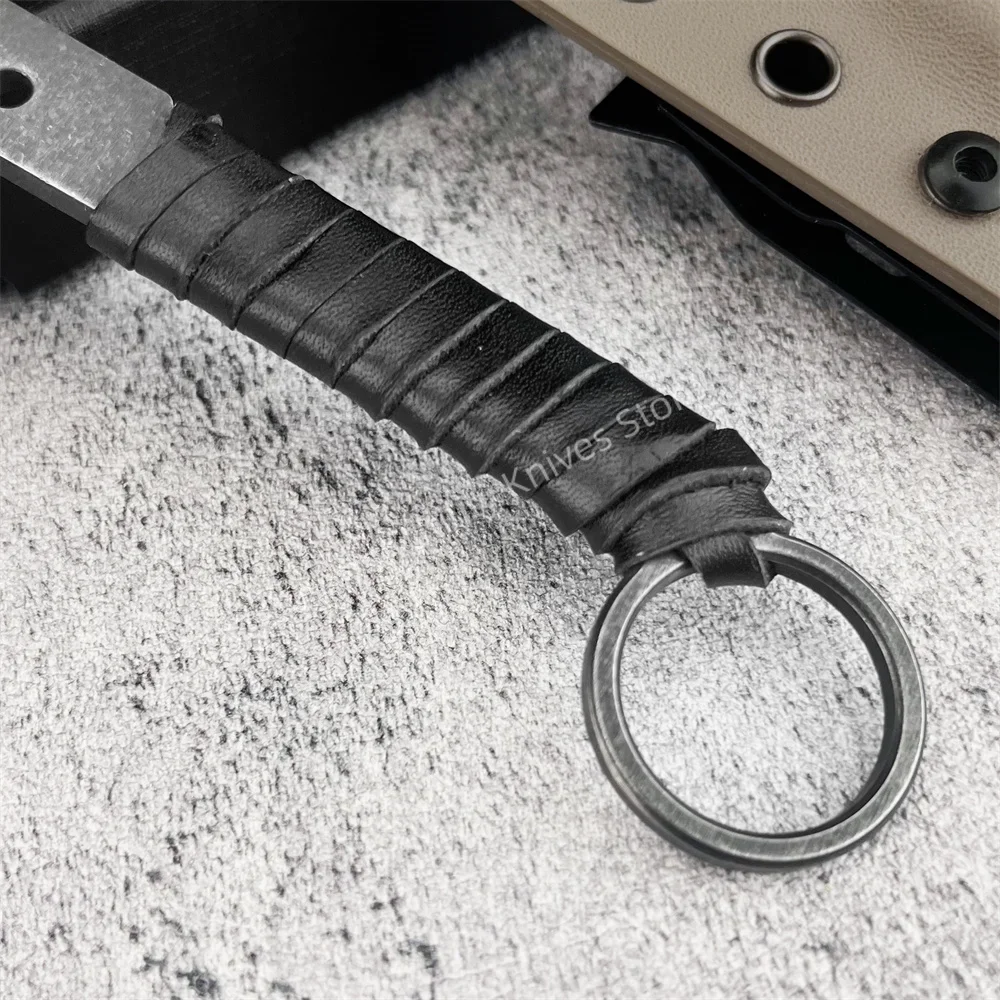 Bastilelli MINI Knife Fixed Blade Knife with Sheath 8Cr13Mov Steel Blade, Handle Is Wrapped with PU Leather, Outdoor EDC Knife - view 4
