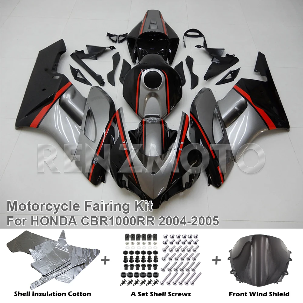 

Комплект обтекателя мотоцикла для Honda CBR1000RR 2004 2005, корпус CBR1000RR 04 05, впрыск 1000RR, усовершенствованная крышка, черный, красный