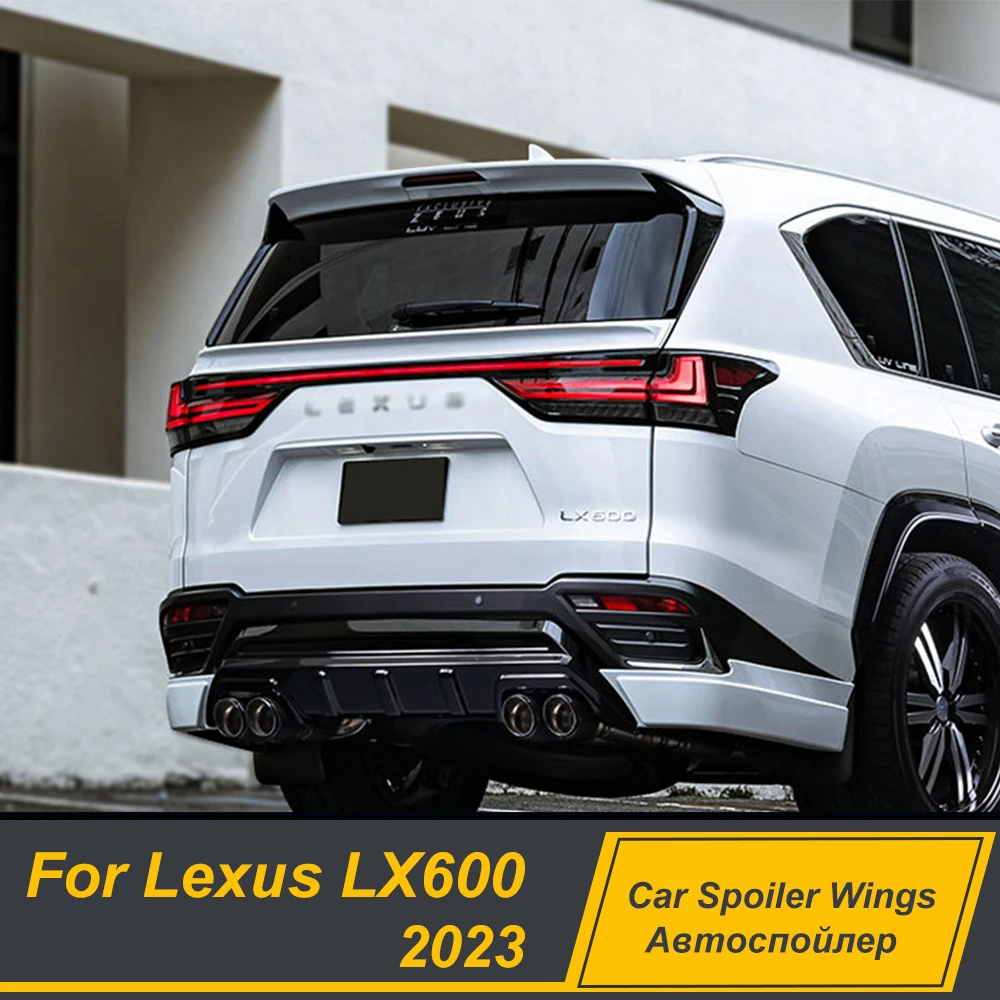 

For Lexus LX600 2023 Rear Middle Trunk Car Spoiler Wing ABS Material Black White Carbon Pritning Exterior Accessories Parts