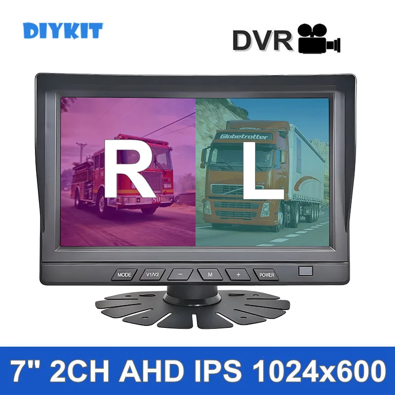 

Автомобильная камера для видеозаписи DIYKIT 1024x600 7 дюймов AHD IPS 2CH автомобильный монитор заднего вида Поддержка 720P 1080P AHD CVBS